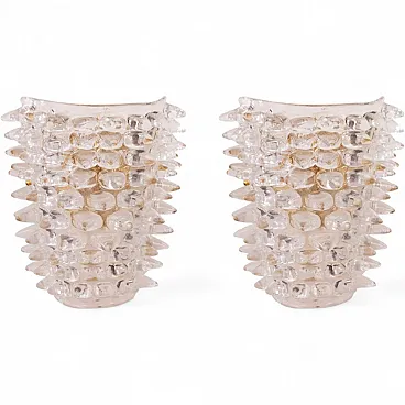 Coppia di lampade da parete in vetro di Murano, anni 2000