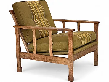 Danish armchair, wool, solid oak wood, 1970s