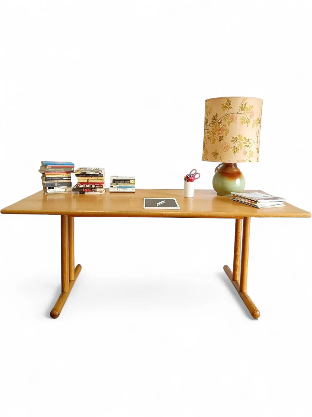 Light Oak Table Central Base Danish, 60s 11