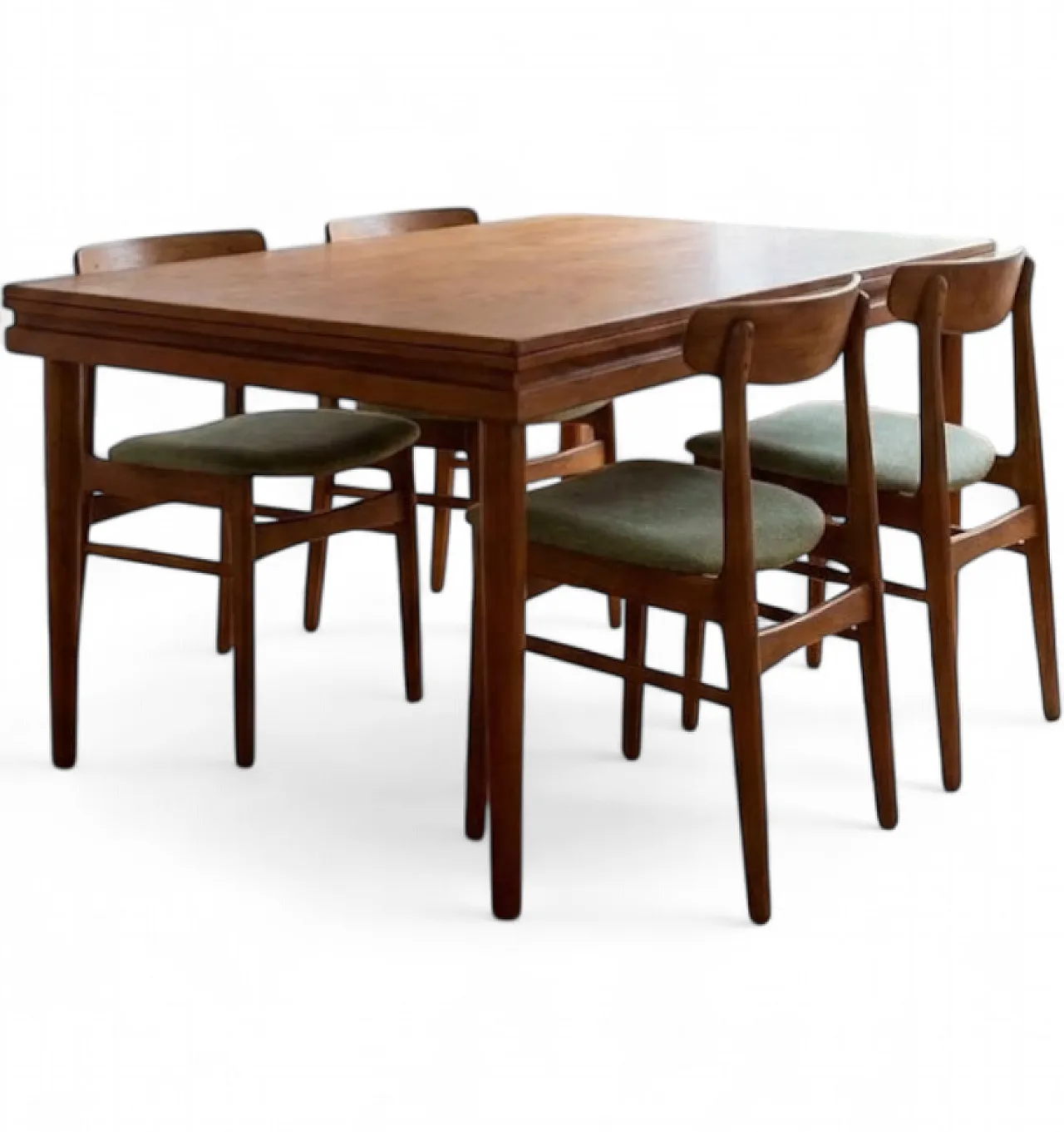 Danish Teak Extendable Rectangular Table, 1960s 9