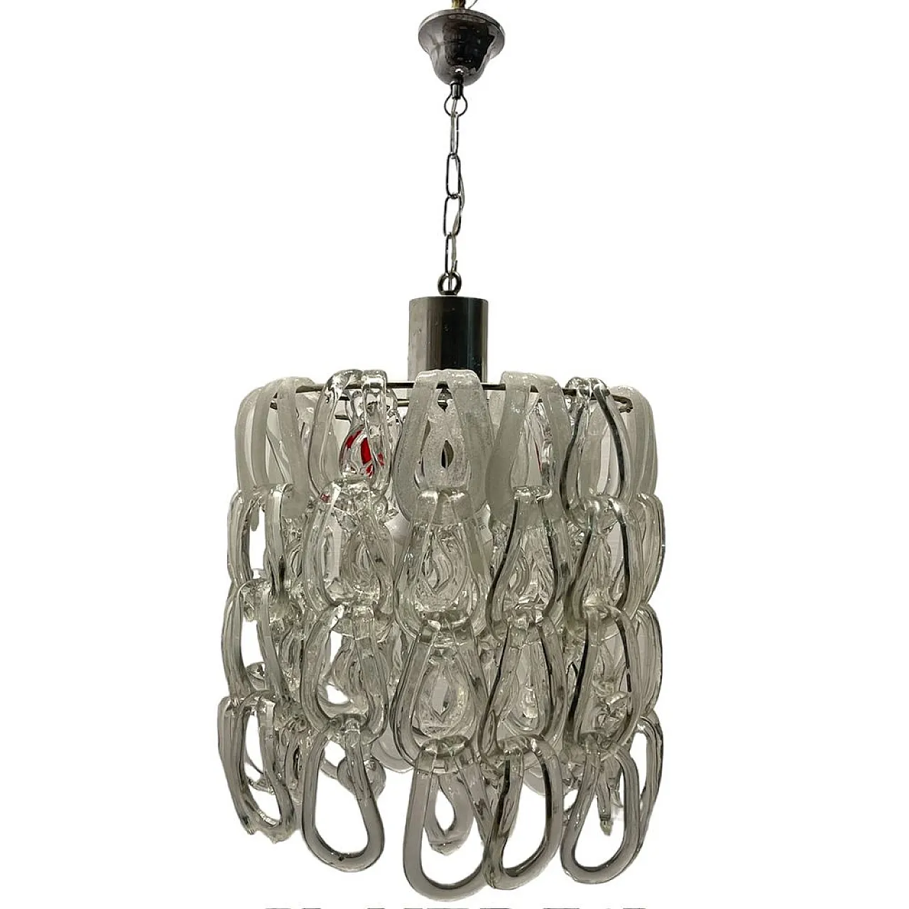 Mid-Century Modular Murano Glass Chandelier by Angelo Mangiarotti, 1970s 1