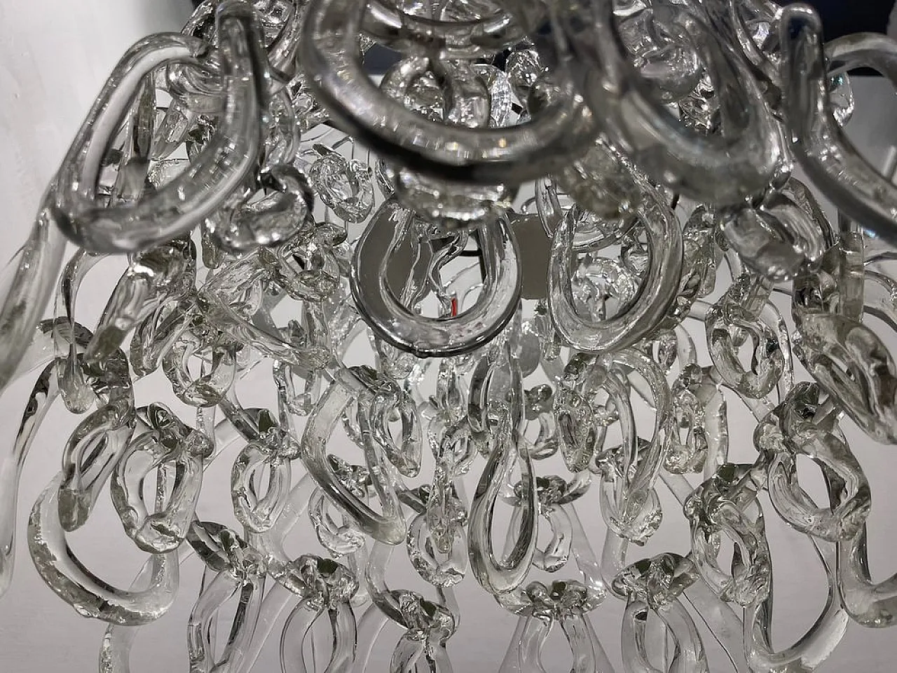 Mid-Century Modular Murano Glass Chandelier by Angelo Mangiarotti, 1970s 3