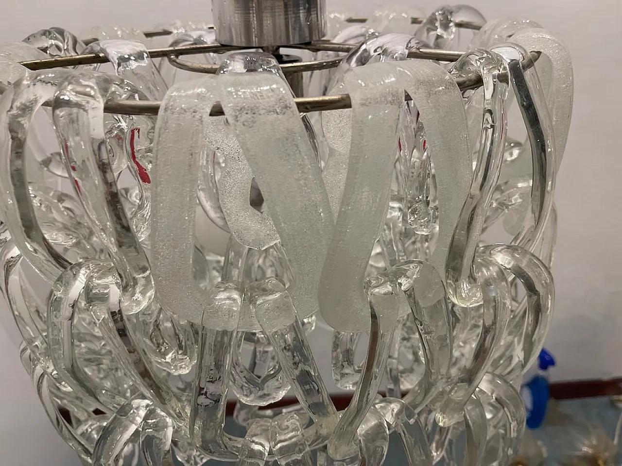 Mid-Century Modular Murano Glass Chandelier by Angelo Mangiarotti, 1970s 5