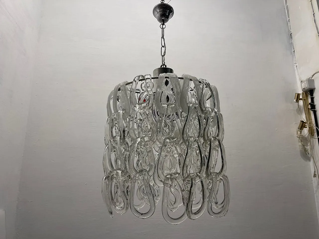Mid-Century Modular Murano Glass Chandelier by Angelo Mangiarotti, 1970s 11