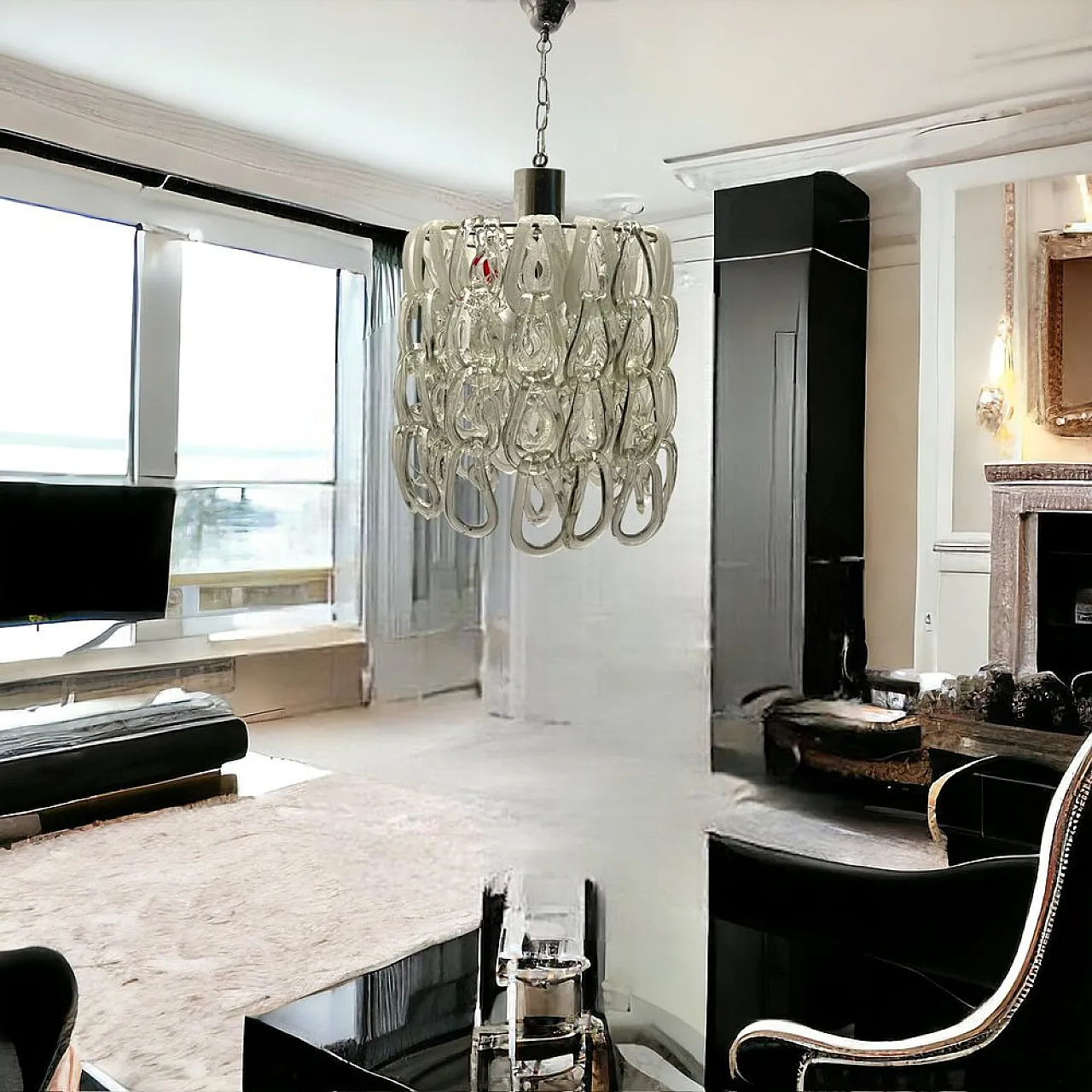 Mid-Century Modular Murano Glass Chandelier by Angelo Mangiarotti, 1970s 13