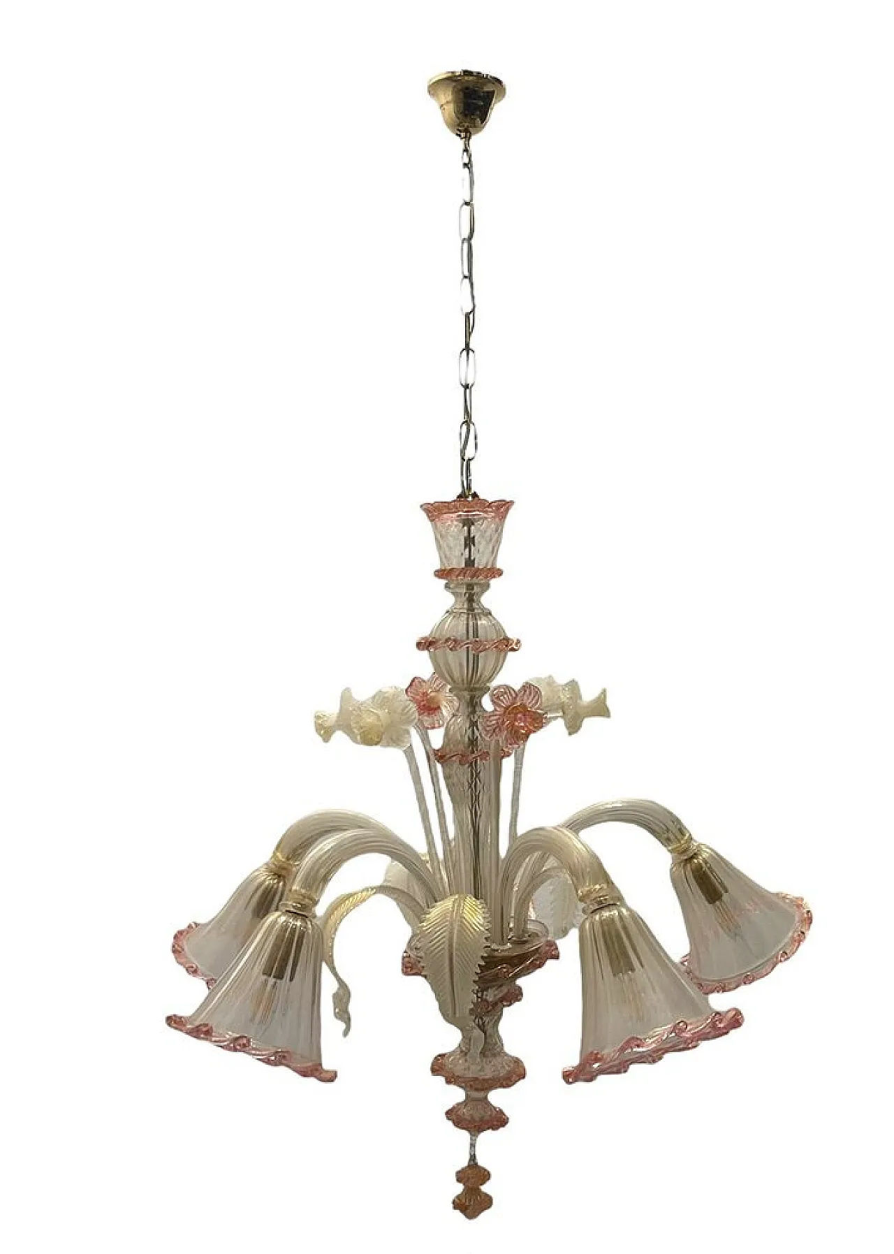 Pair of Murano glass chandeliers, Venice, 1960s 8