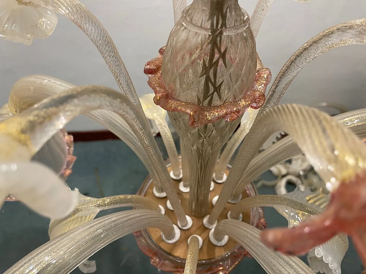 Pair of Murano glass chandeliers, Venice, 1960s 9