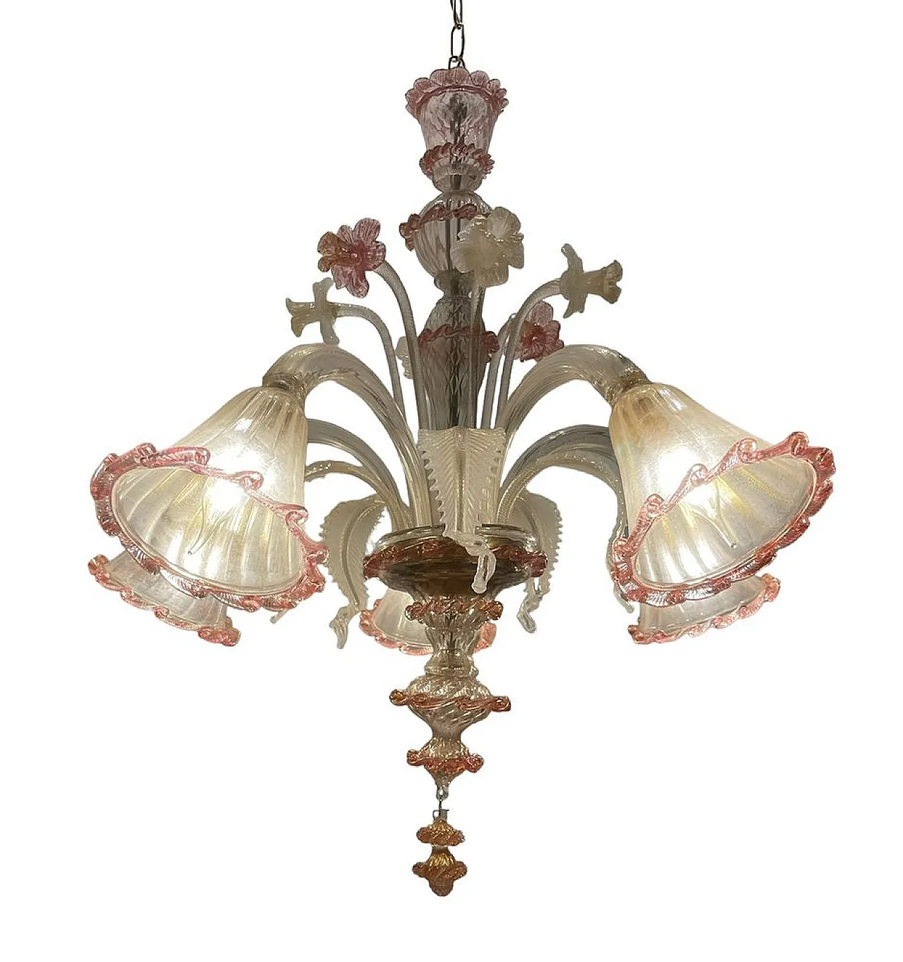 Pair of Murano glass chandeliers, Venice, 1960s 10
