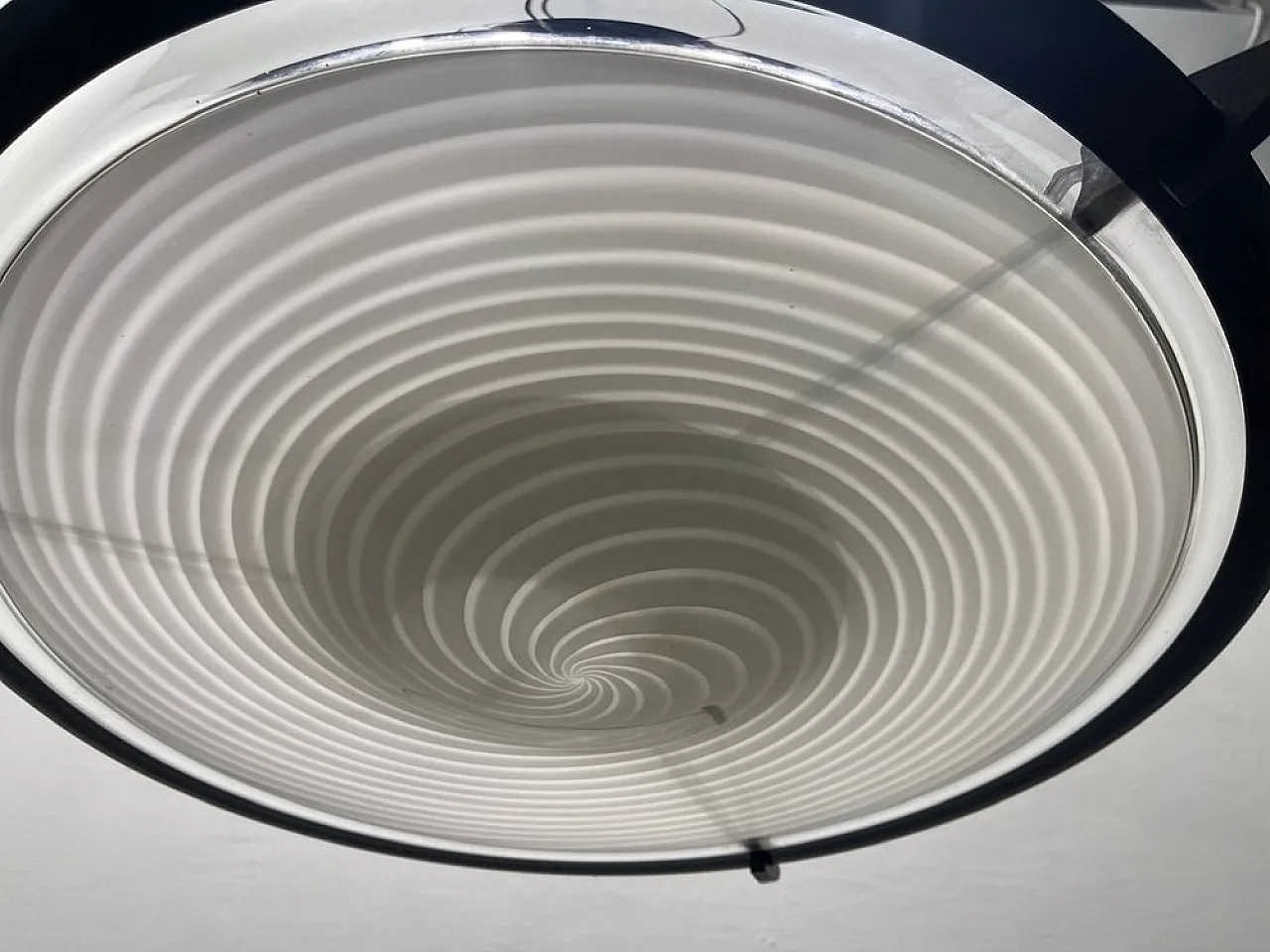 Black and white Murano glass pendant lamp by Paolo Venini, 1980s 8