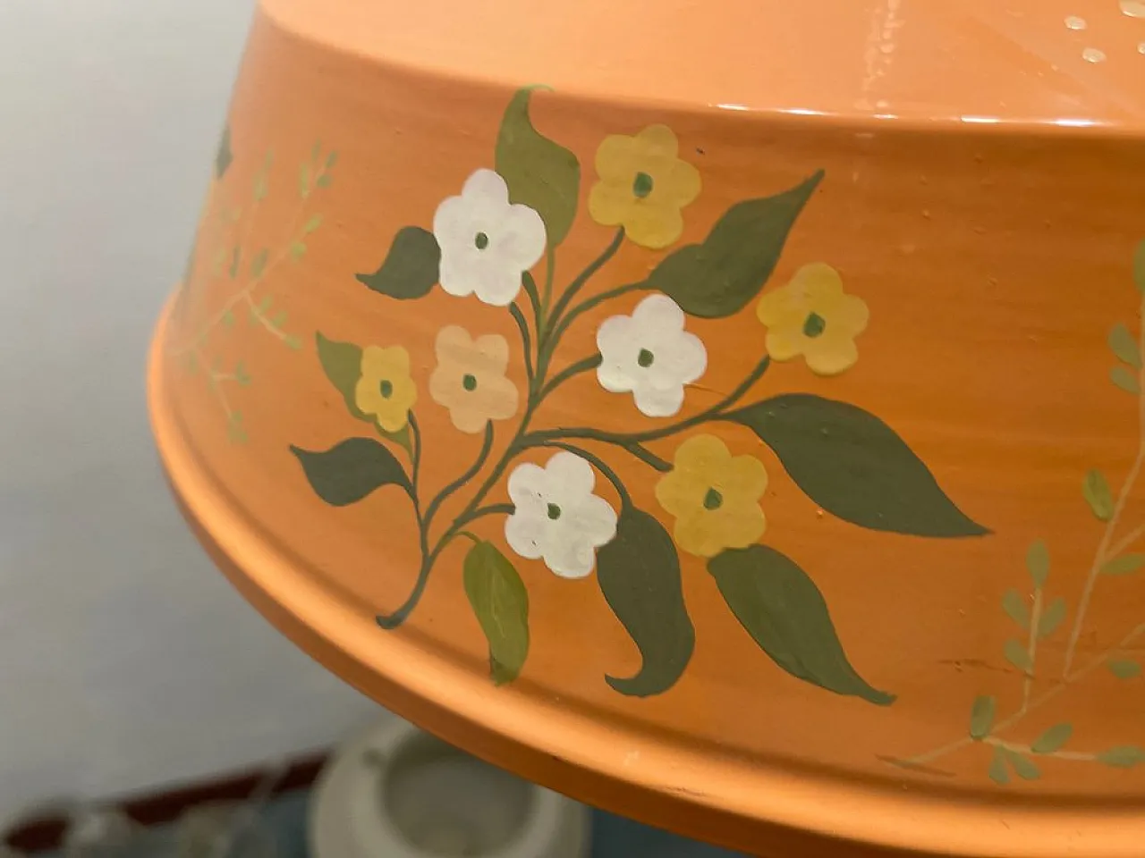 Coppia dil ampade a sospensione in metallo dipinto a mano, anni '80 12