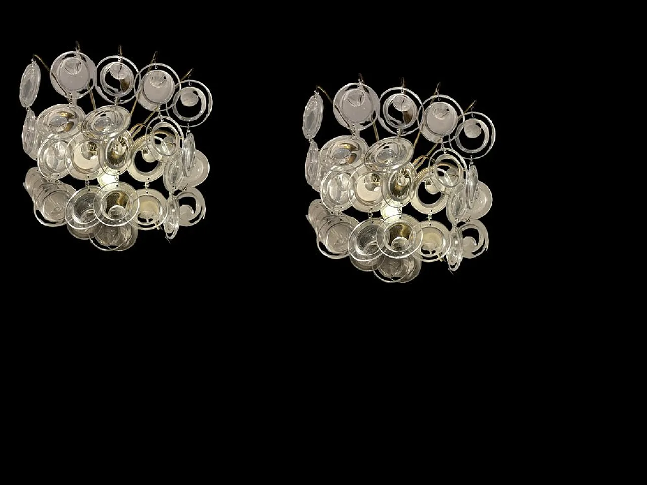 Pair of glass sconces, 1960s 3