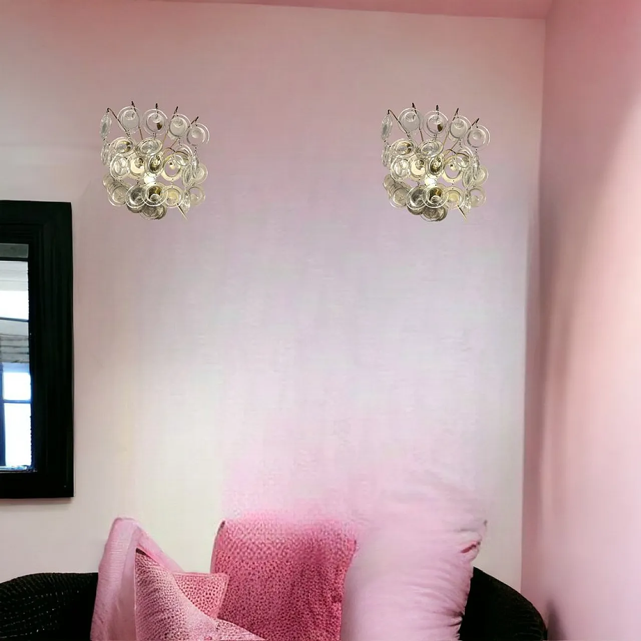 Pair of glass sconces, 1960s 10