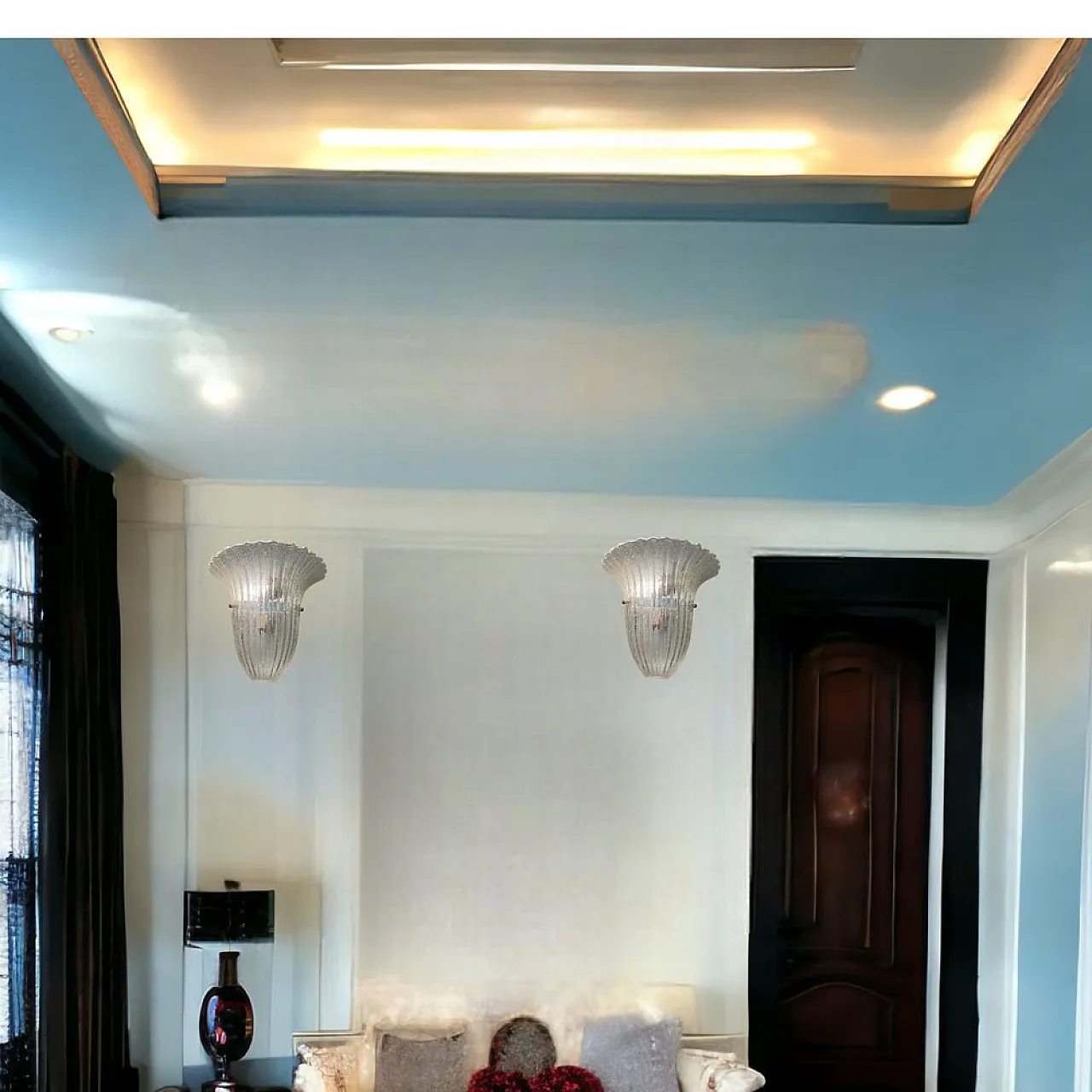 Pair of Murano glass wall lights, 1980s 3