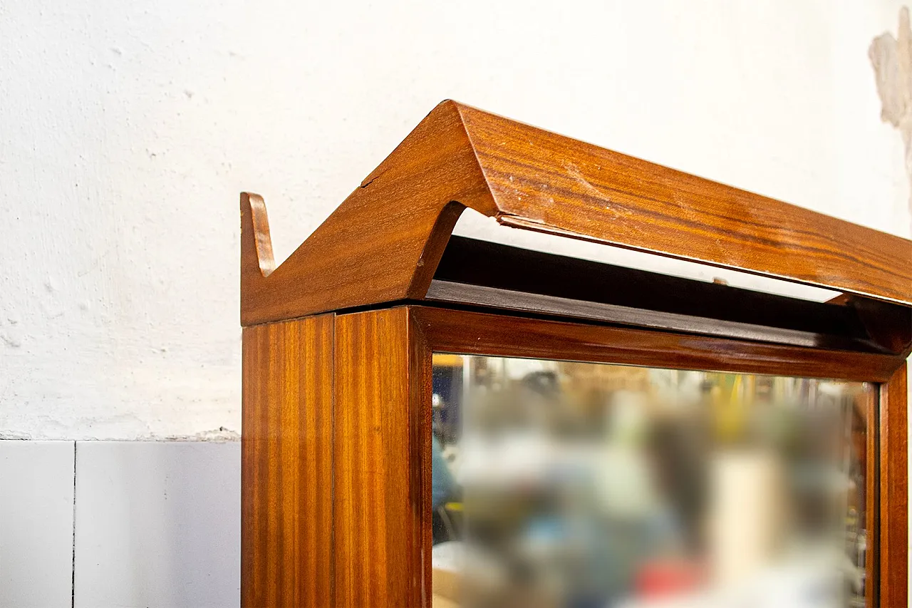 Specchio da ingresso in teak, anni '50 4