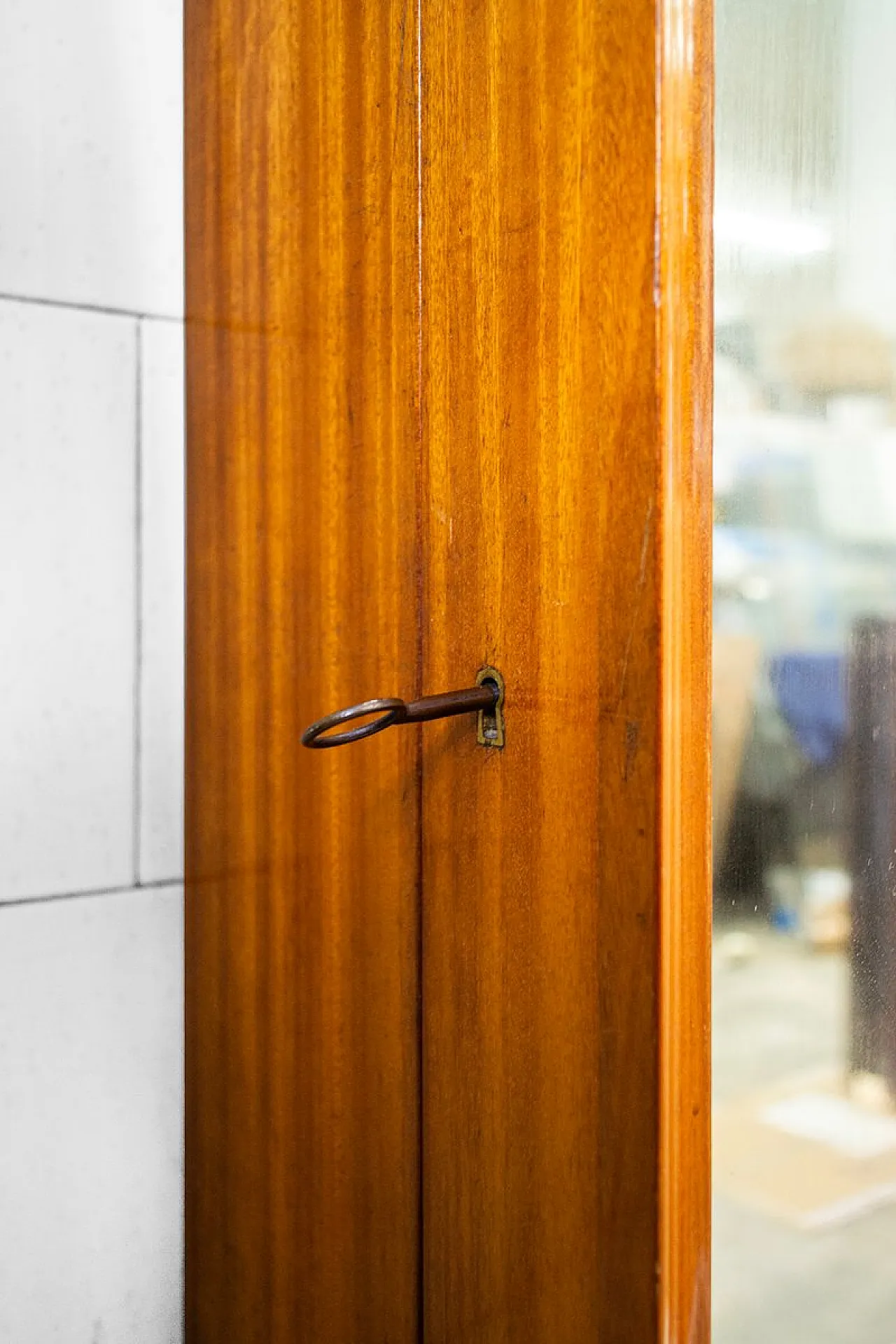 Specchio da ingresso in teak, anni '50 7