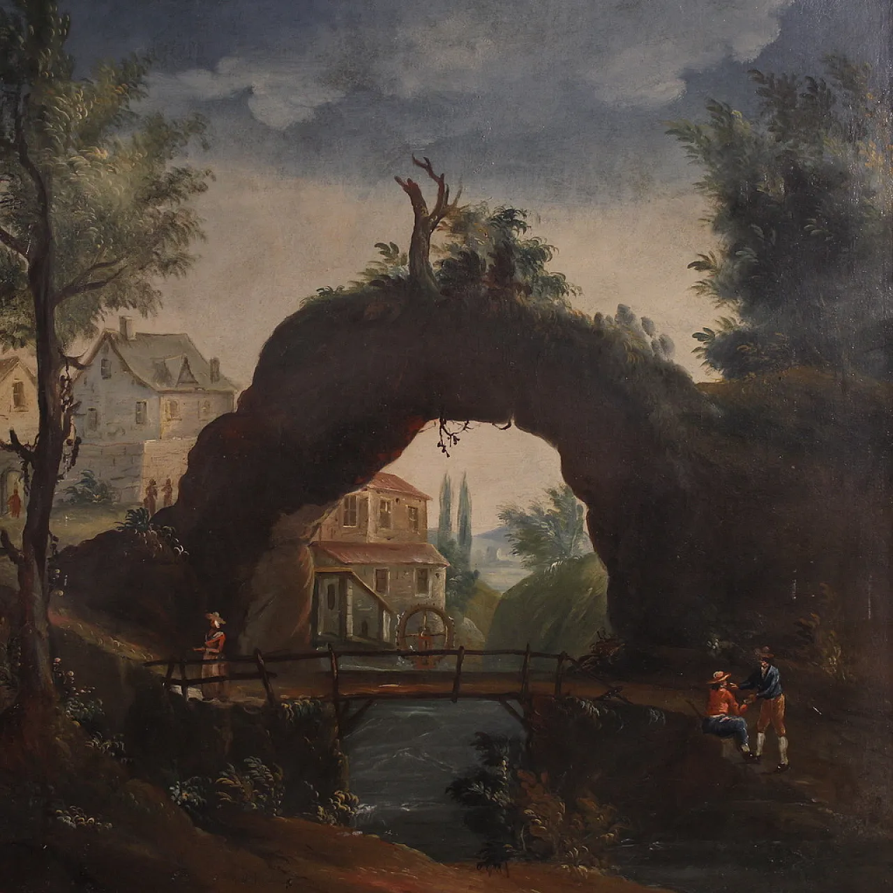 Dipinto francese paesaggio, '700 3