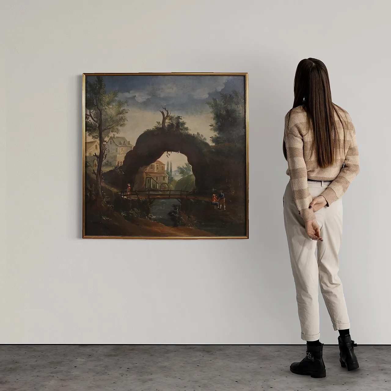 Dipinto francese paesaggio, '700 4