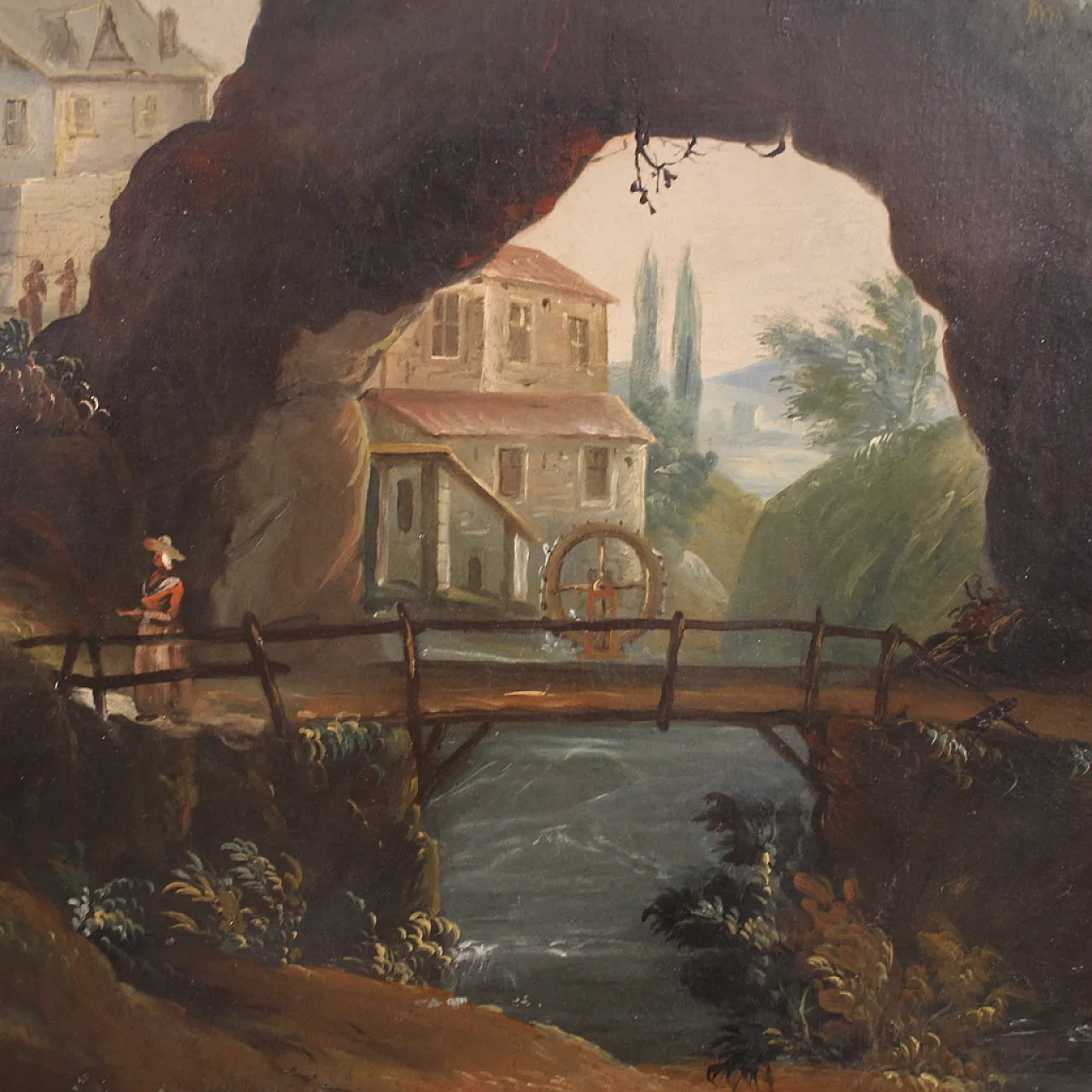 Dipinto francese paesaggio, '700 5