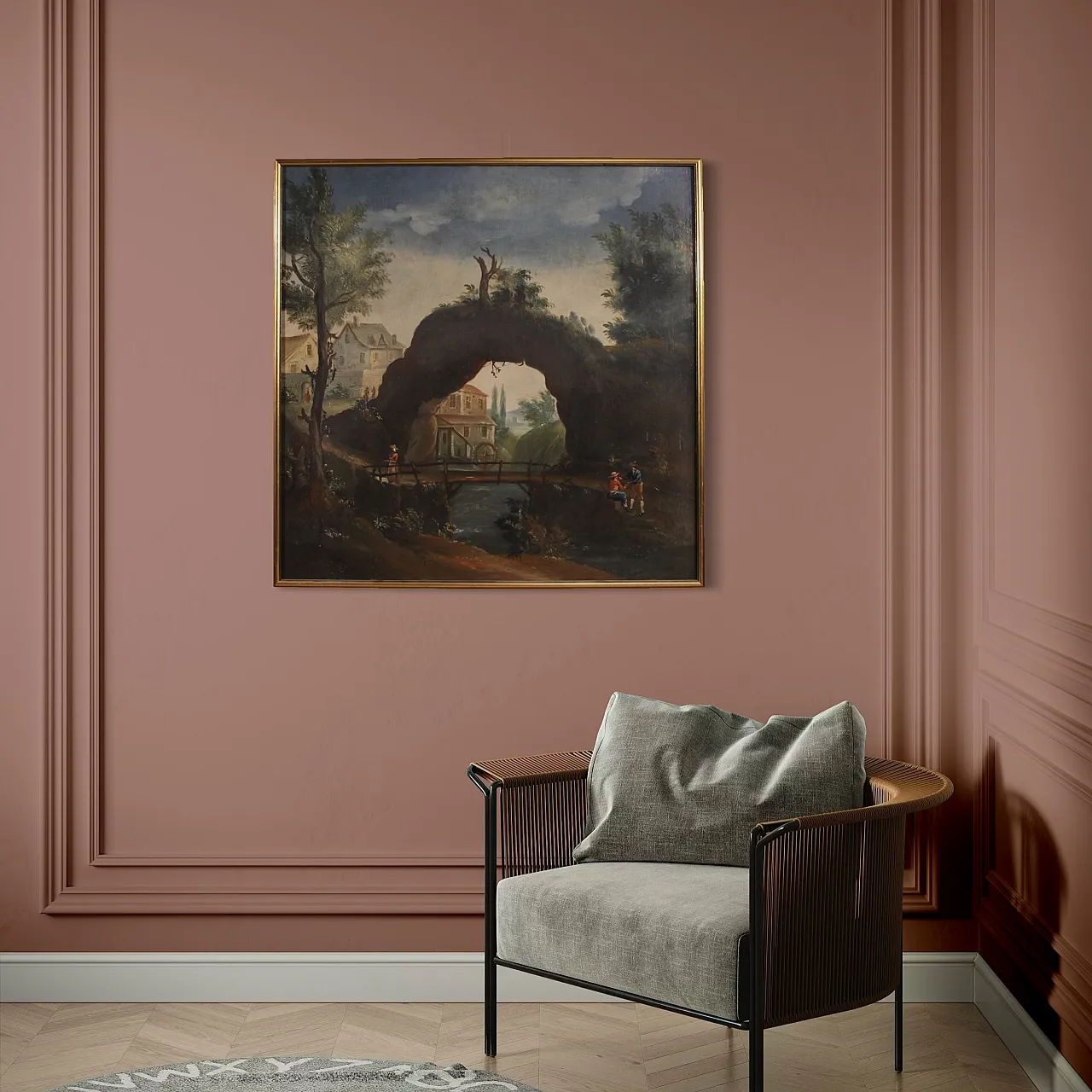 Dipinto francese paesaggio, '700 8