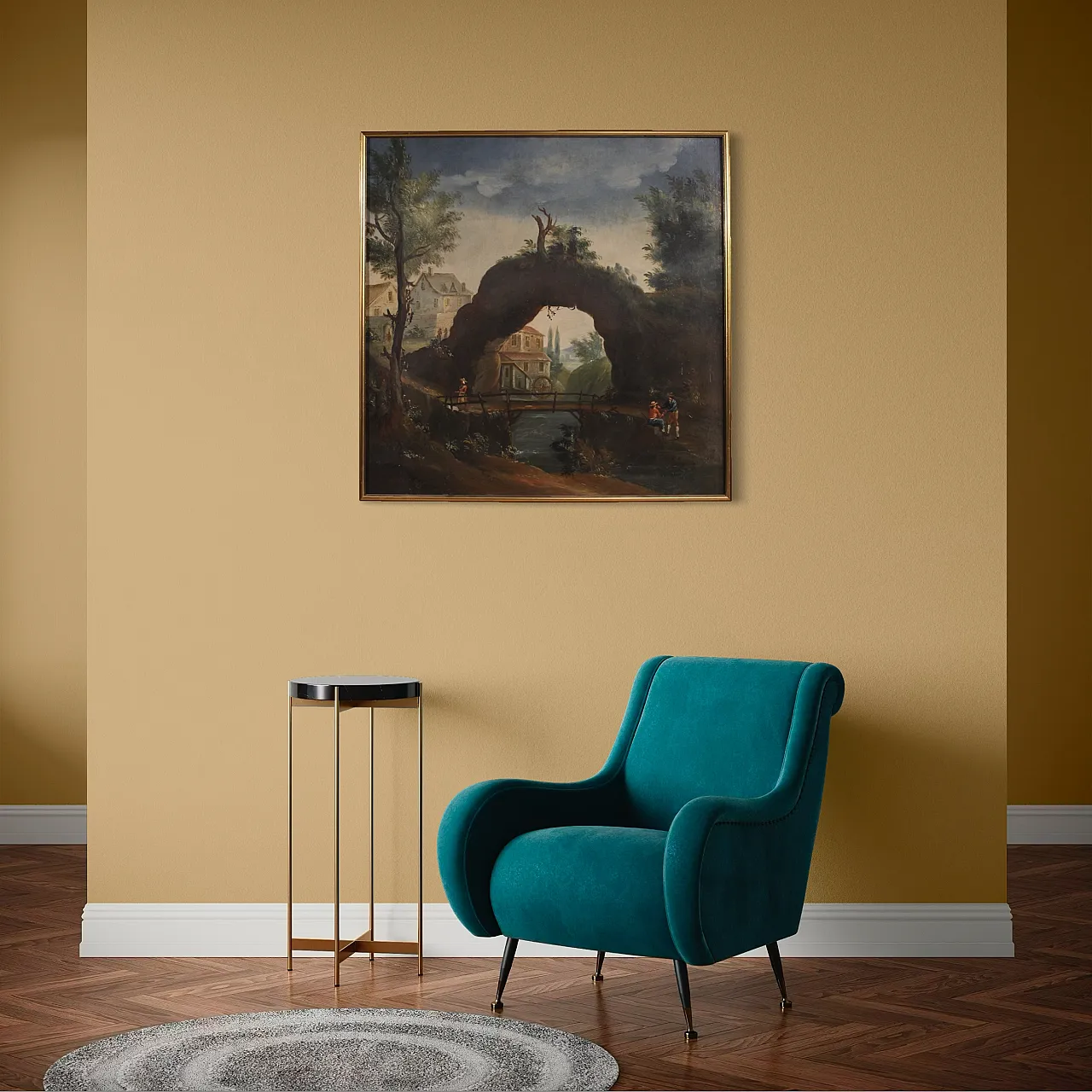 Dipinto francese paesaggio, '700 13