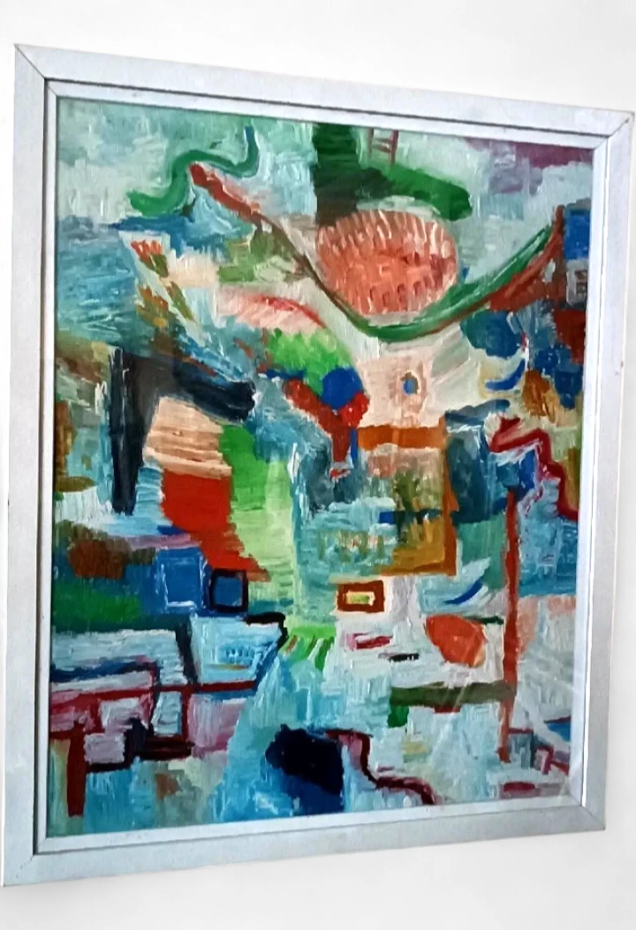 Pittura astratta, olio su tela di Simone Ciani, anni '80 11