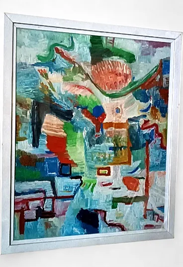 Pittura astratta, olio su tela di Simone Ciani, anni '80