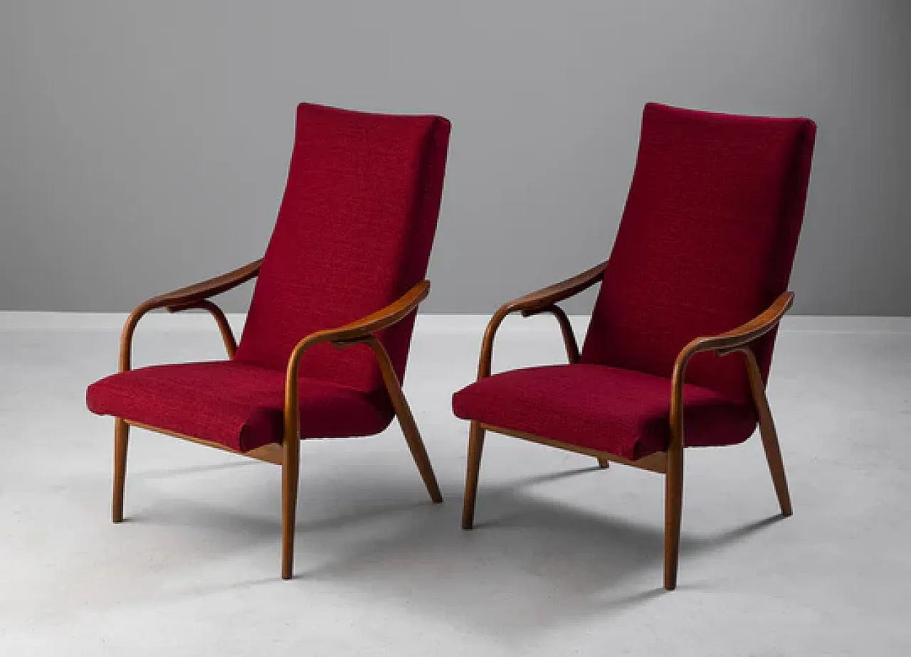 Pair of armchairs by TON, 1970s 4