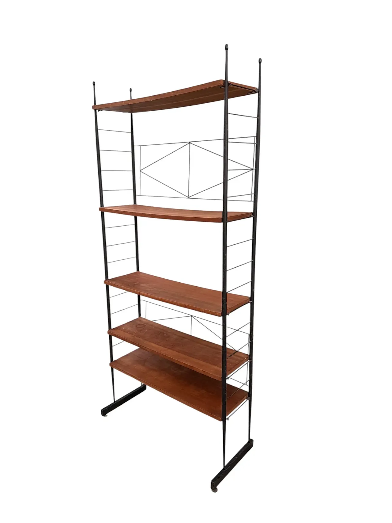 Modular teak and metal bookcase, 1960s 3
