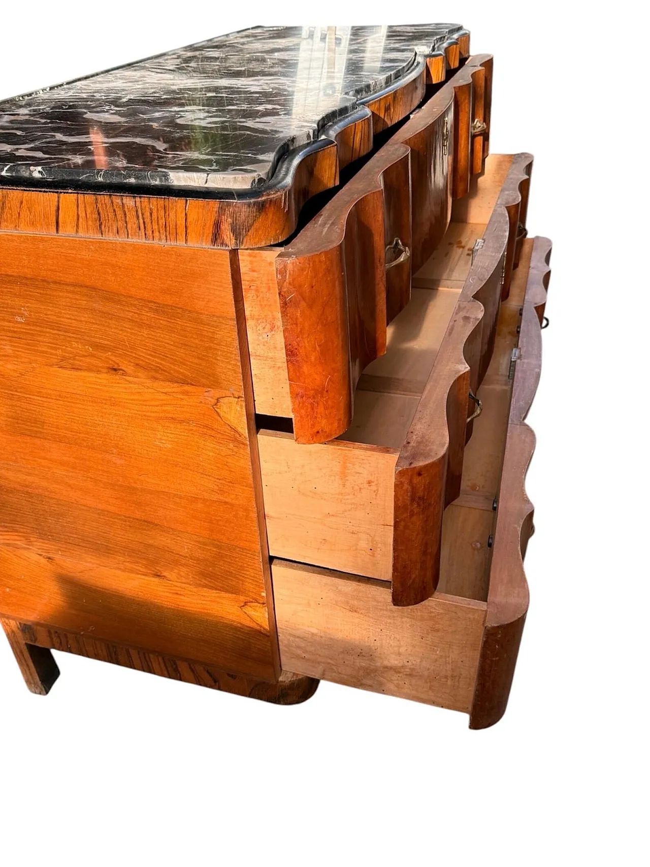 Art Deco walnut dresser, mid-20th century 10