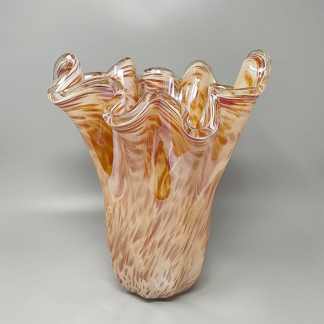 Michielotto Murano glass draped vase, 1970s 1