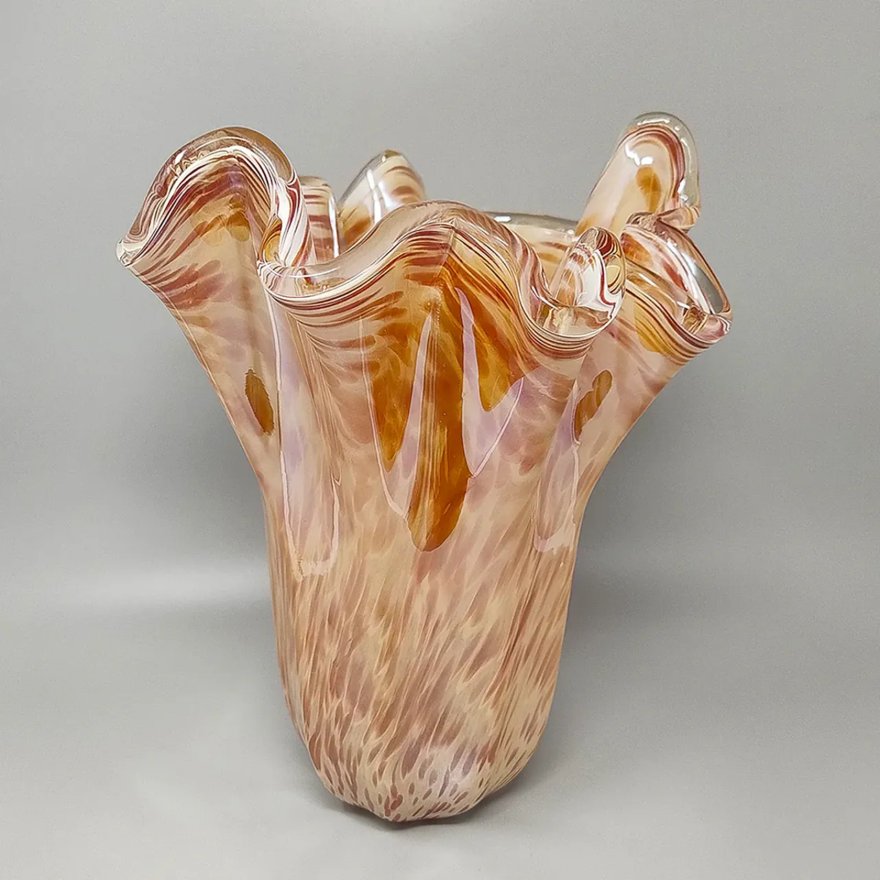 Michielotto Murano glass draped vase, 1970s 2
