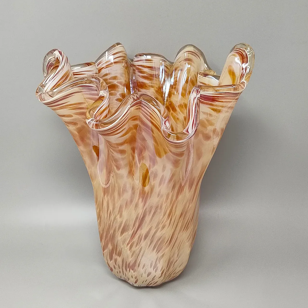 Michielotto Murano glass draped vase, 1970s 3