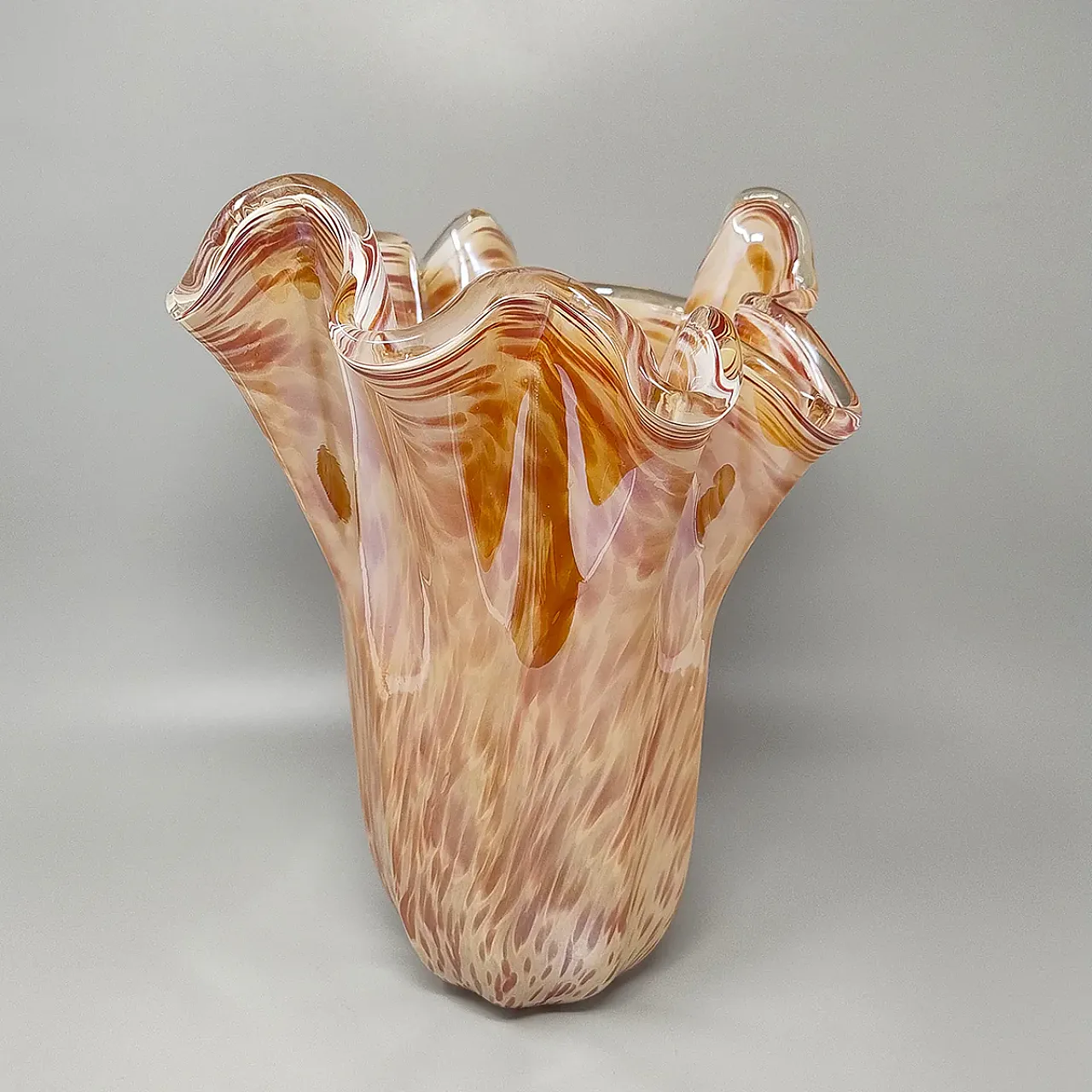 Michielotto Murano glass draped vase, 1970s 5