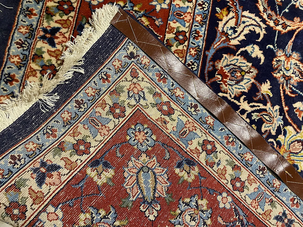 Elegant Persian Kum carpet, 80s 4