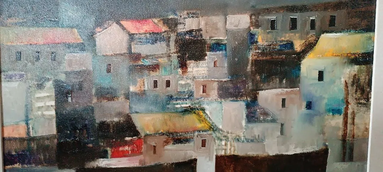 Marina by Lido Bettarini, oil on canvas, 1970s 6