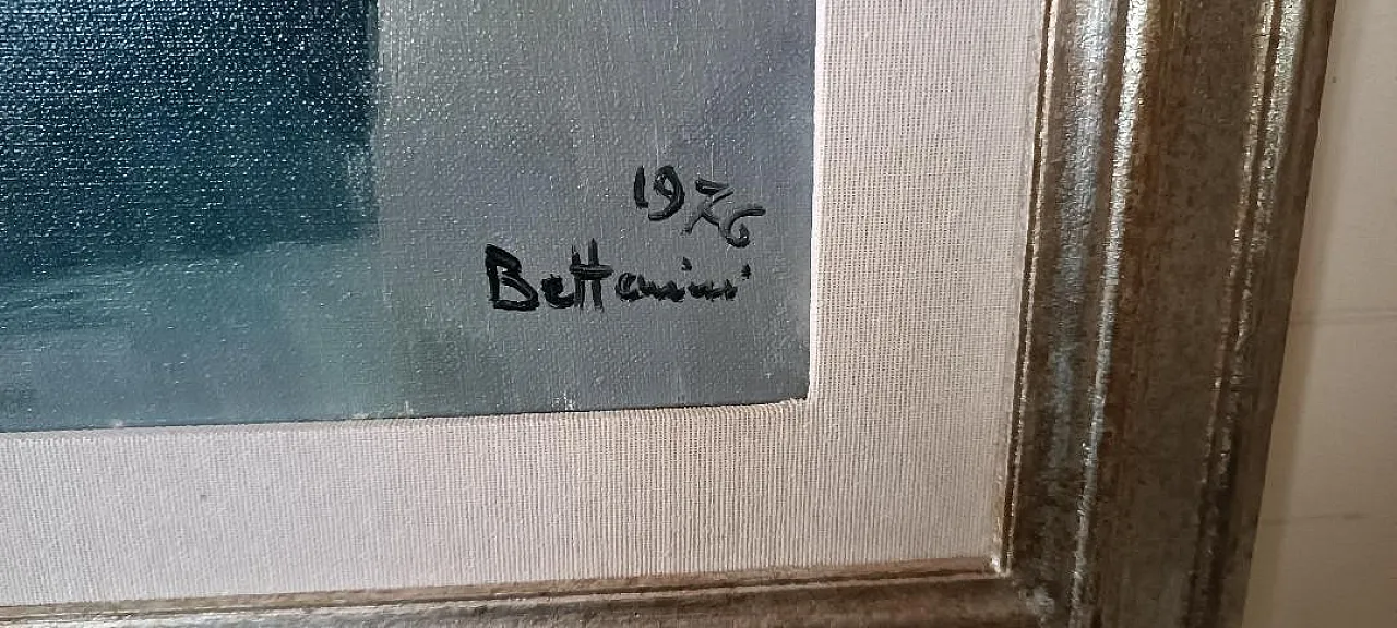 Marina by Lido Bettarini, oil on canvas, 1970s 7