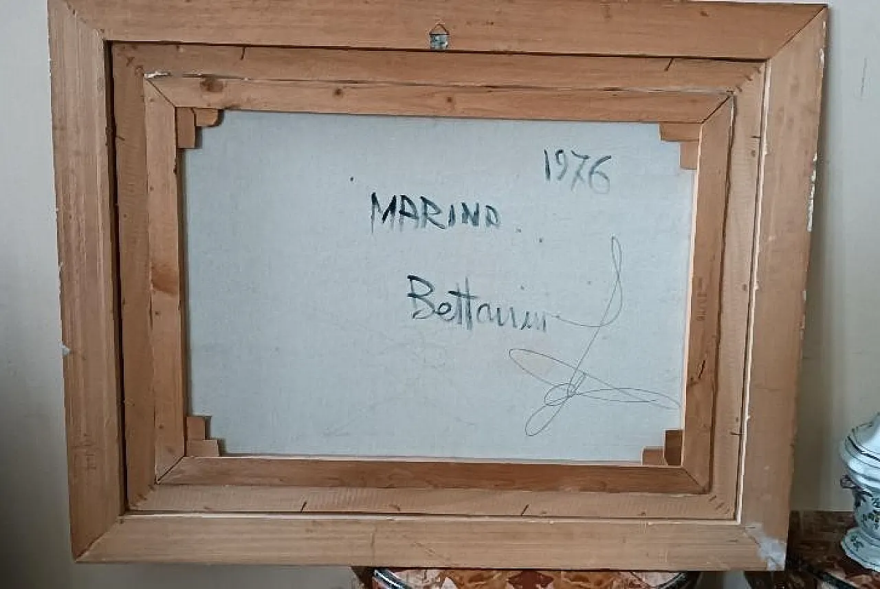 Marina by Lido Bettarini, oil on canvas, 1970s 8