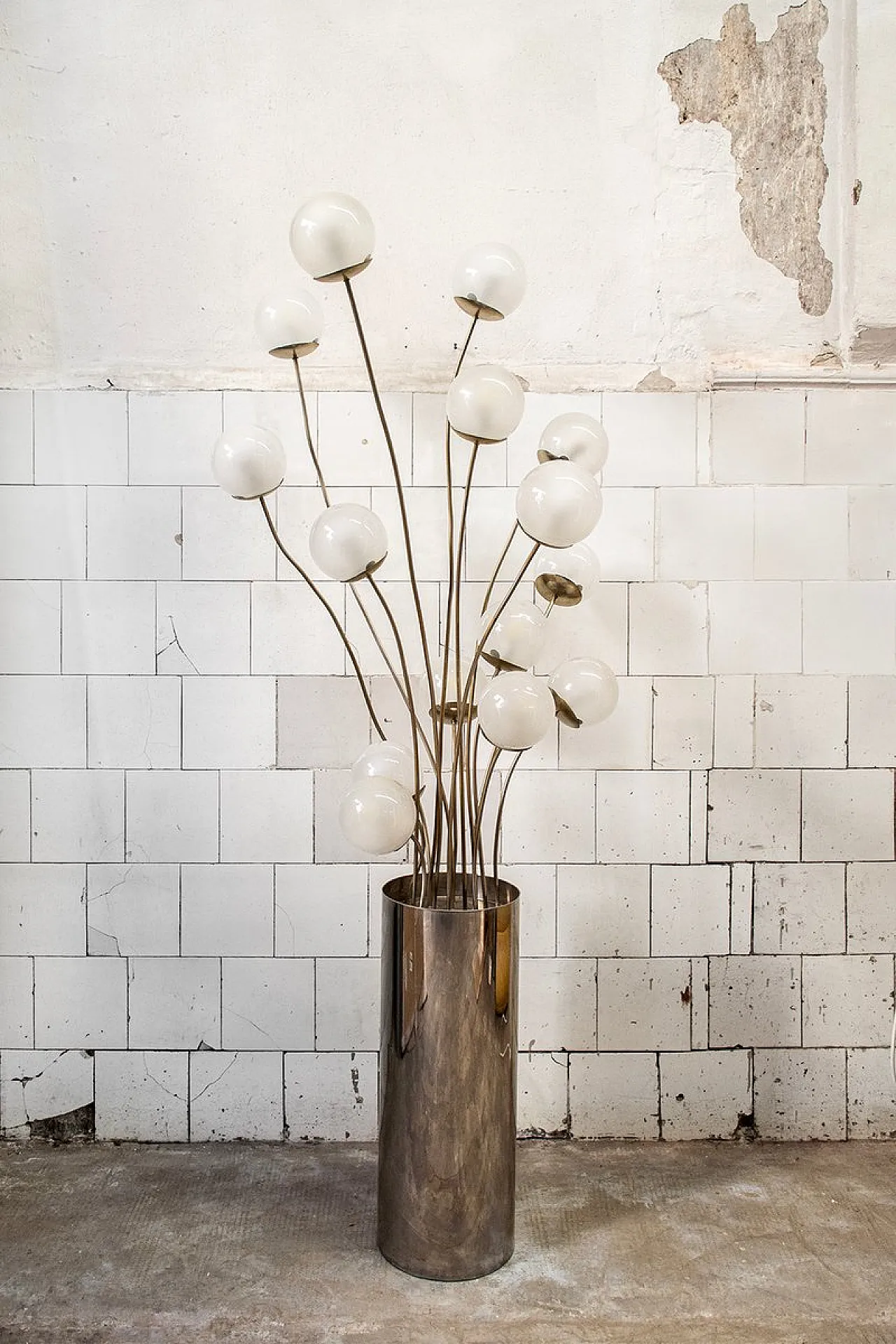 Lampada in vetro e metallo di Pia Guidetti Crippa per Luci, anni '70 1