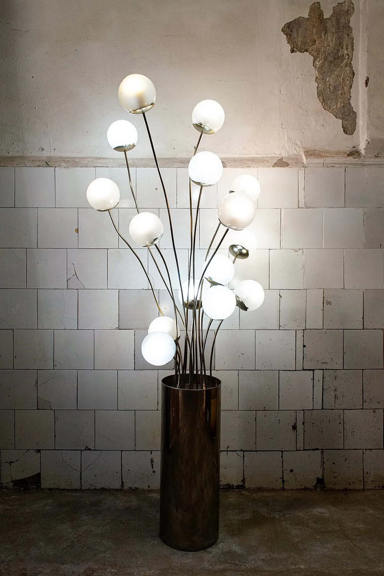 Lampada in vetro e metallo di Pia Guidetti Crippa per Luci, anni '70 2