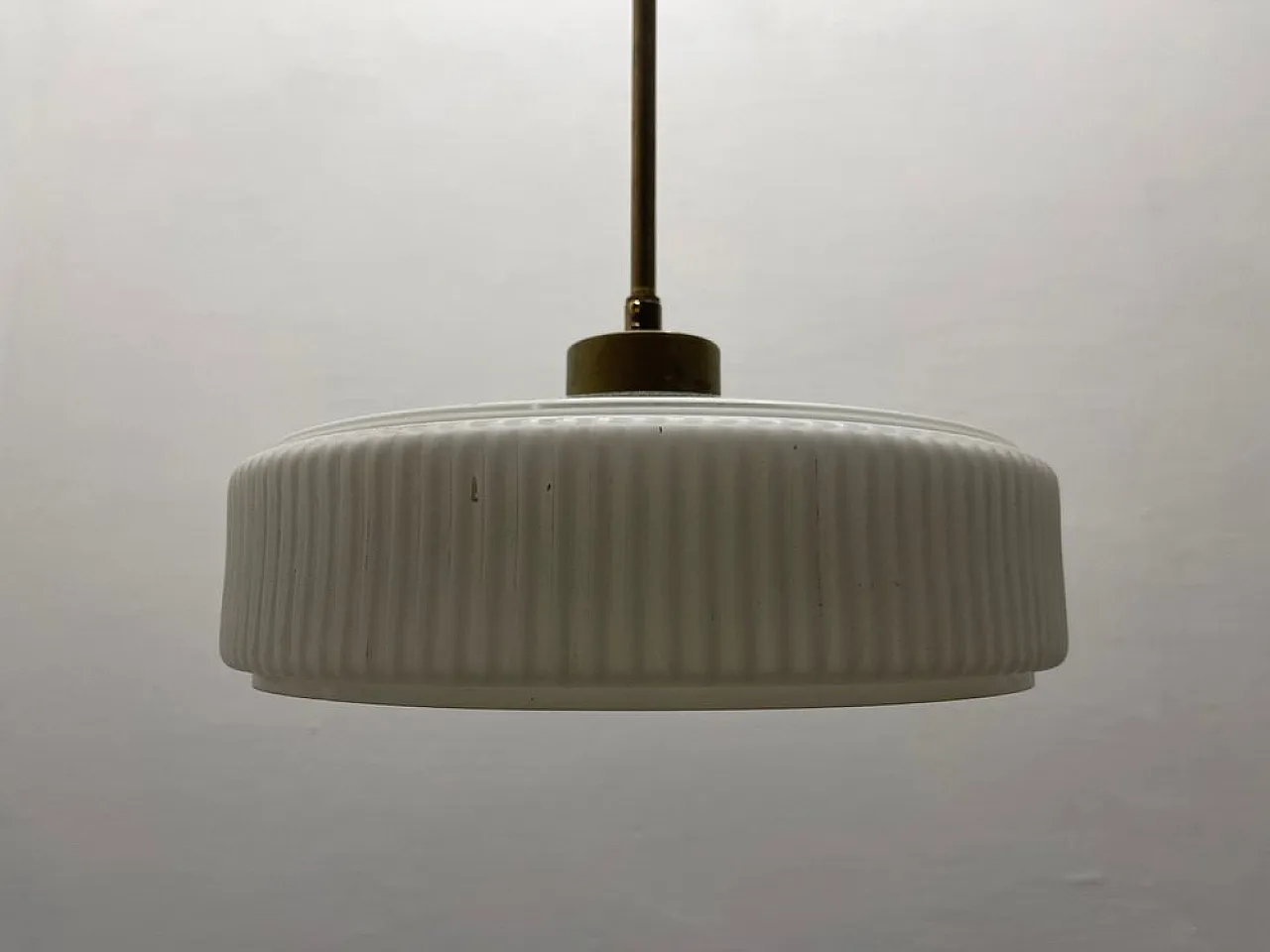 Opaline glass pendant lamp, 1950s 1