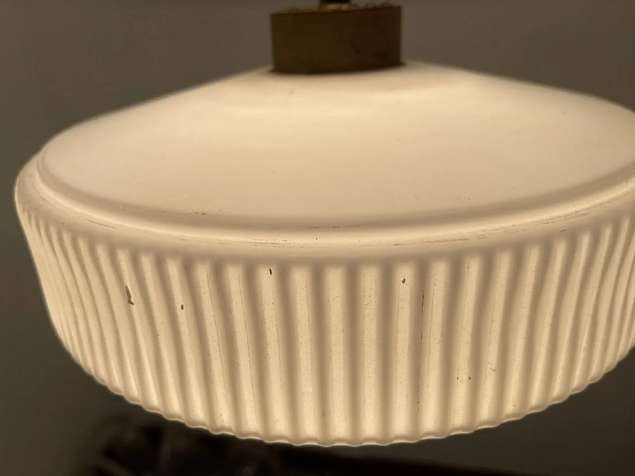 Opaline glass pendant lamp, 1950s 4