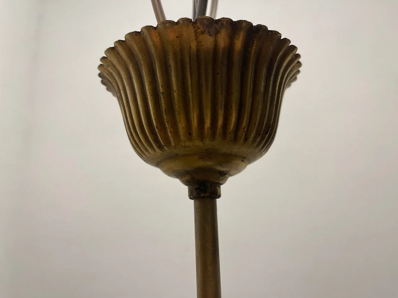 Opaline glass pendant lamp, 1950s 10