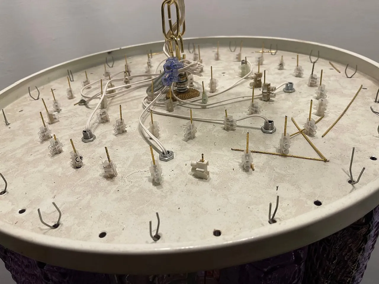 Lampadario tubolare in vetro di Murano, anni '80 11