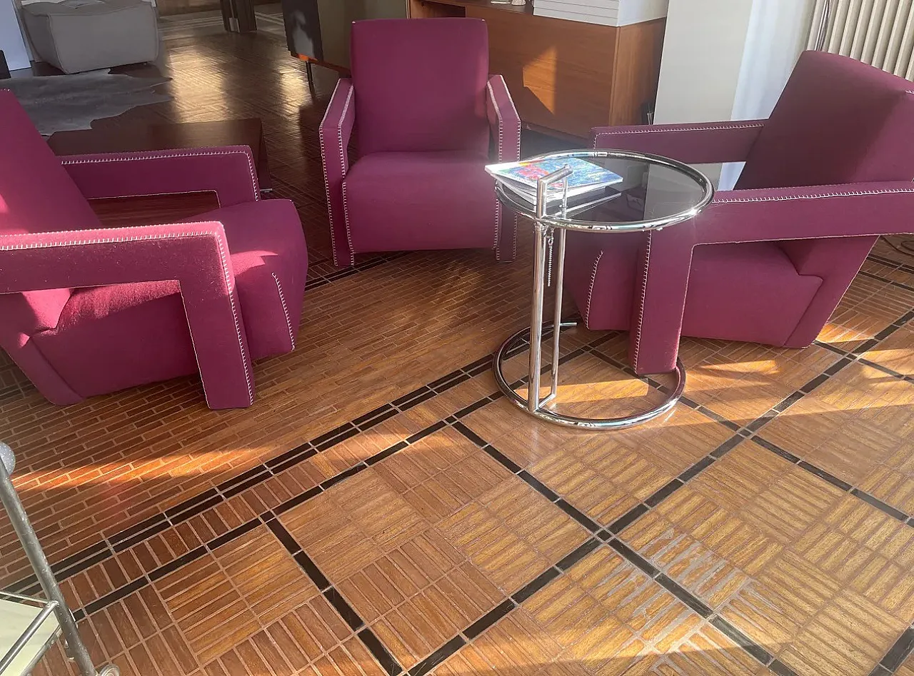 Utrecht burgundy armchair, 2000s 1