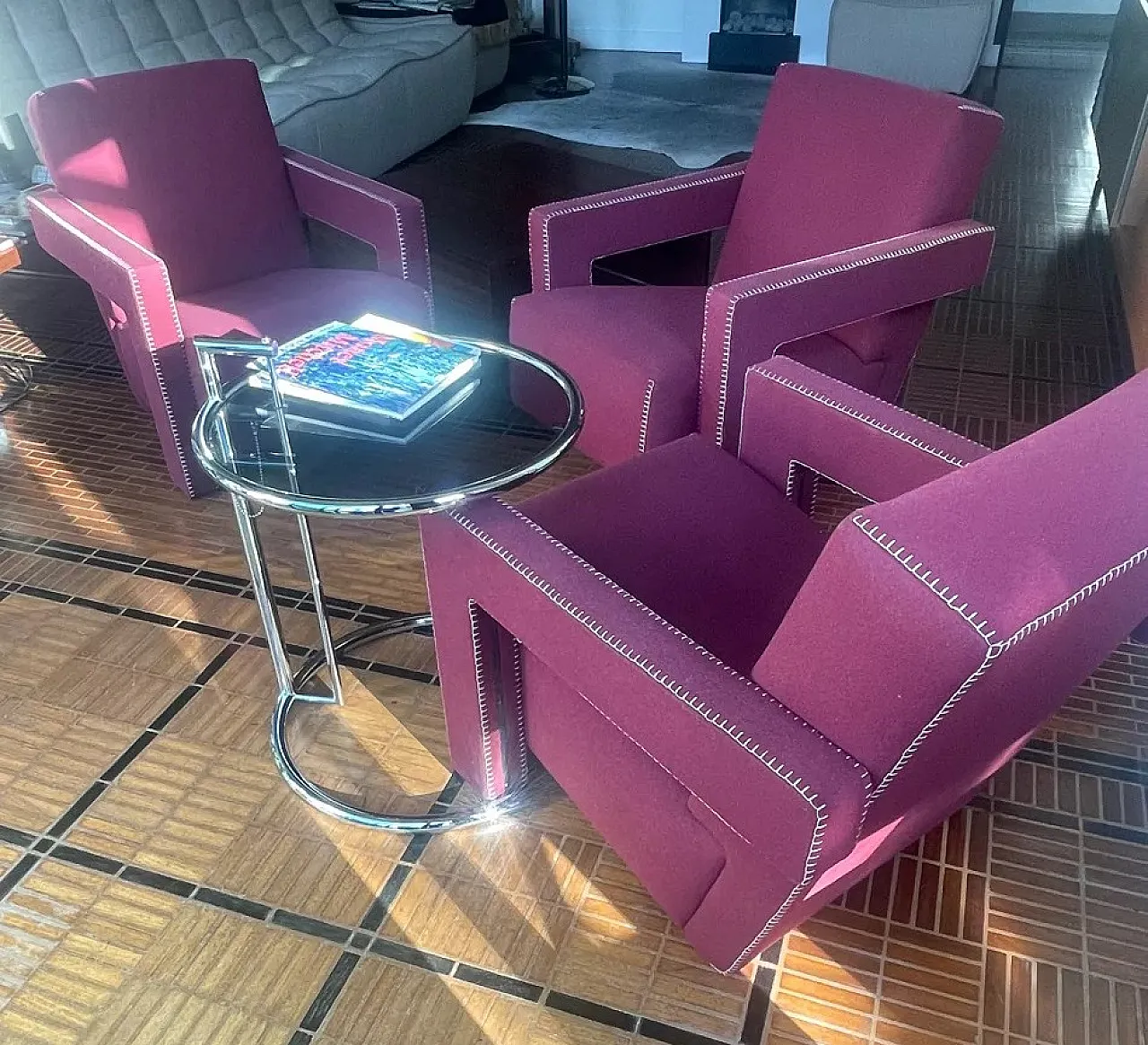 Utrecht burgundy armchair, 2000s 2