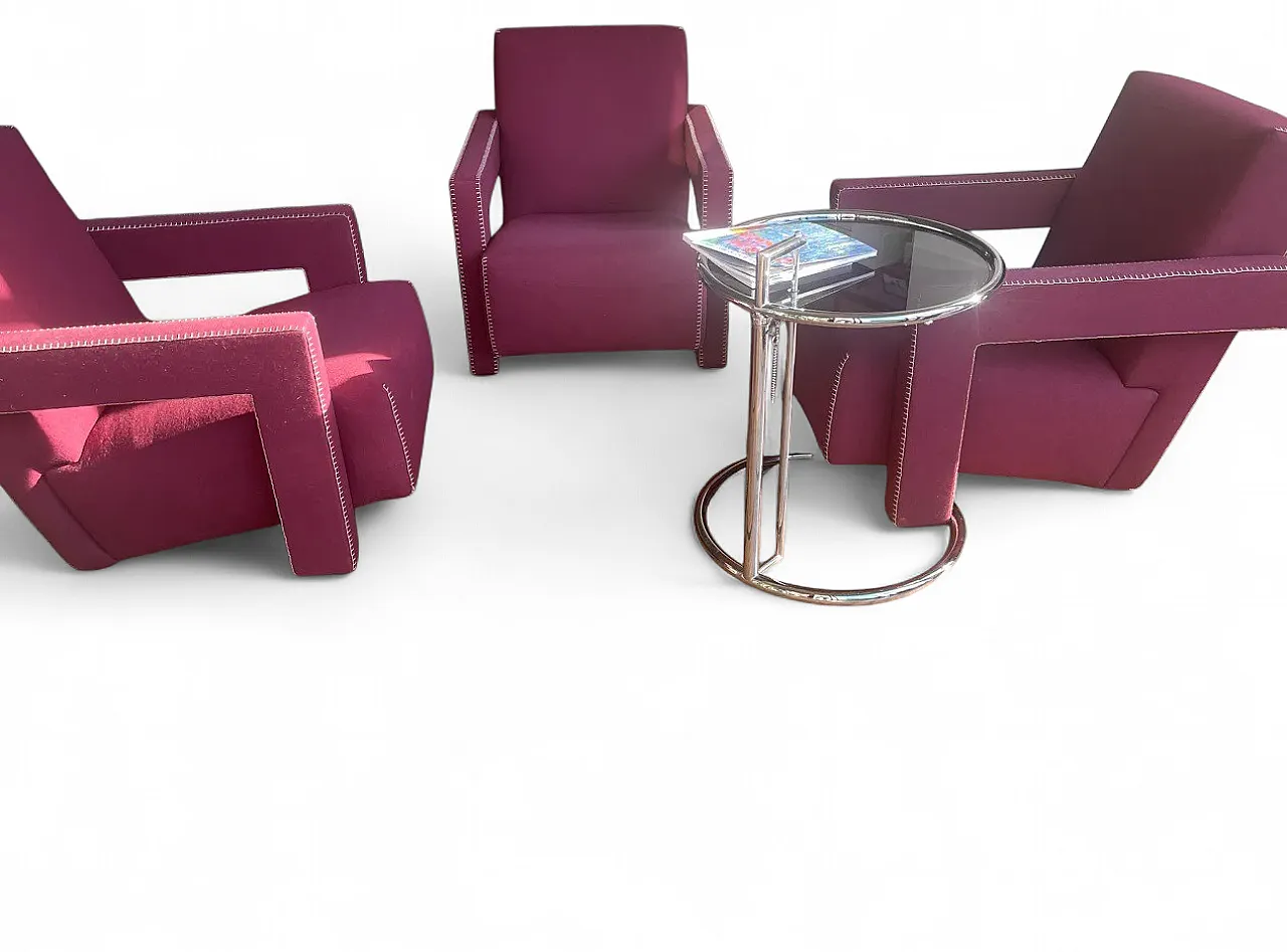 Utrecht burgundy armchair, 2000s 4