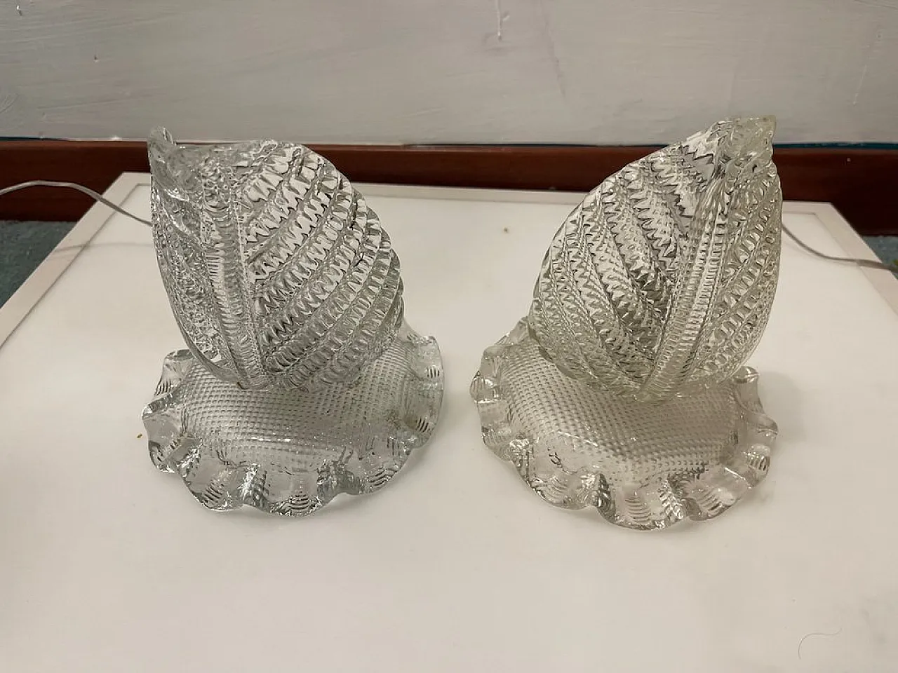Pair of Murano glass table lamps by Ercole Barovier, 1940s 1