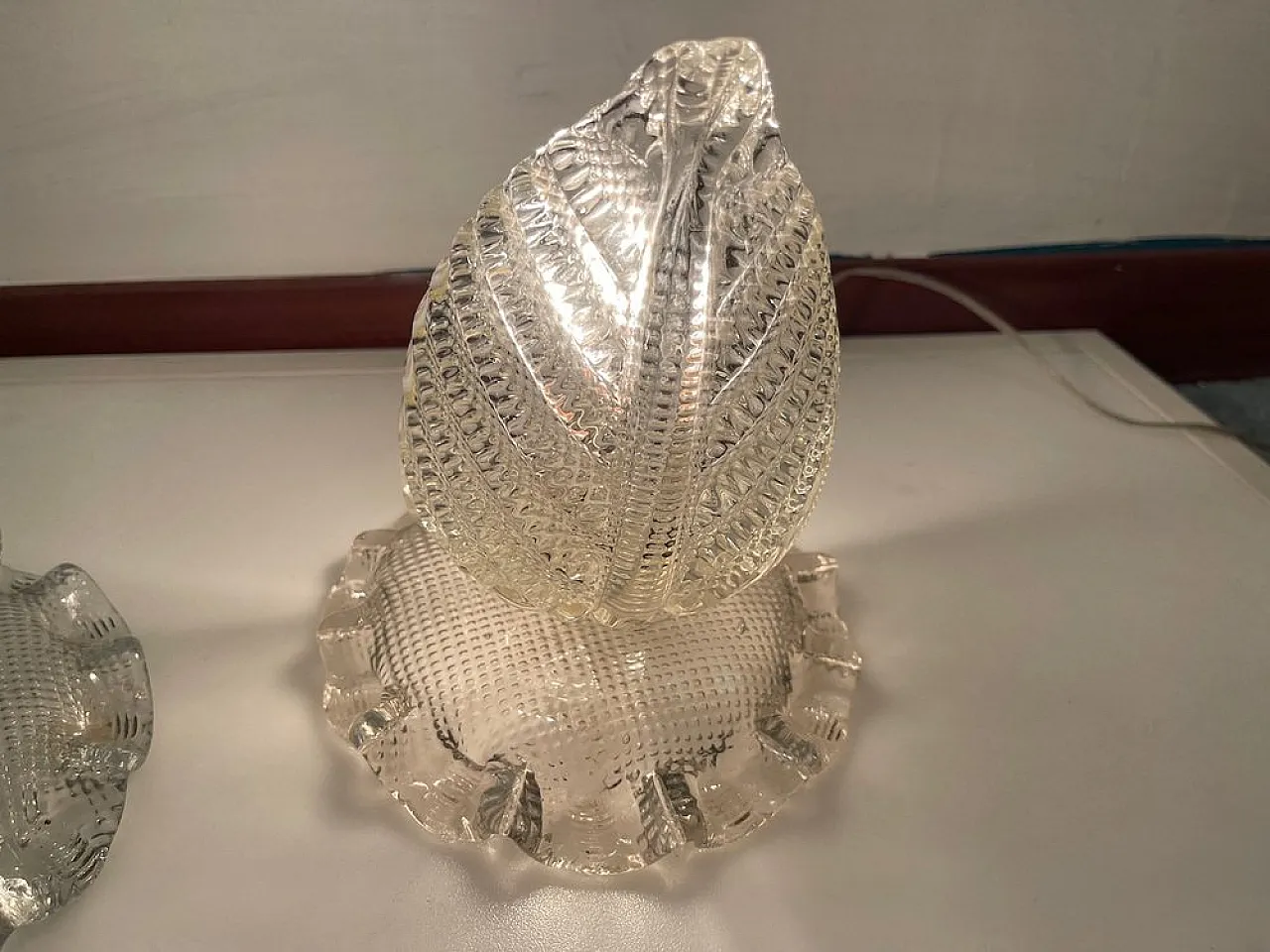 Pair of Murano glass table lamps by Ercole Barovier, 1940s 7