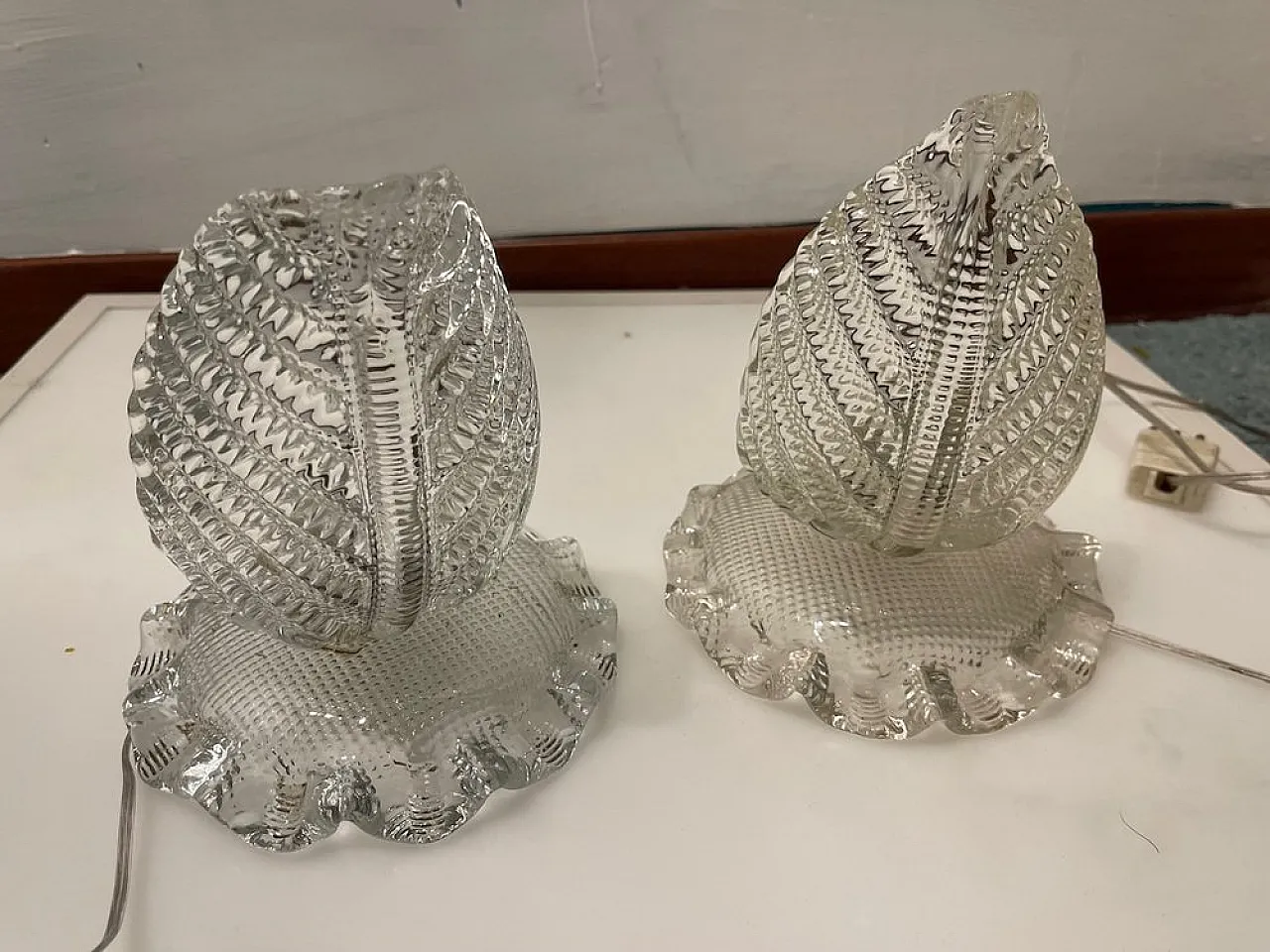 Pair of Murano glass table lamps by Ercole Barovier, 1940s 10
