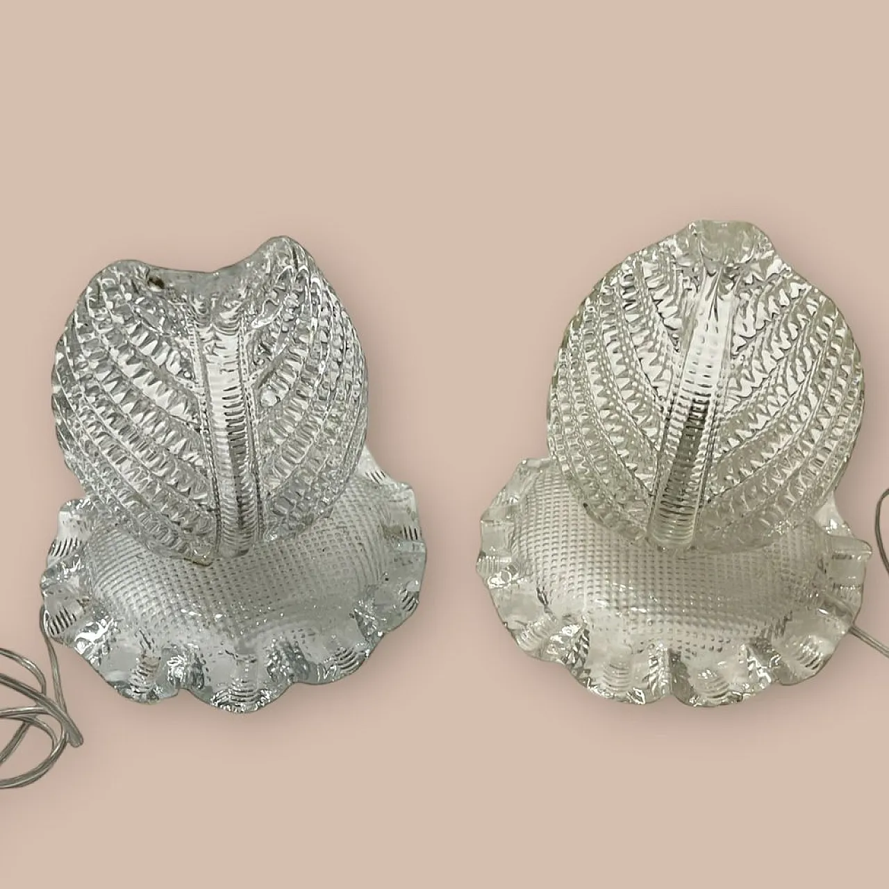 Pair of Murano glass table lamps by Ercole Barovier, 1940s 11